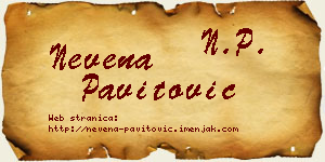 Nevena Pavitović vizit kartica